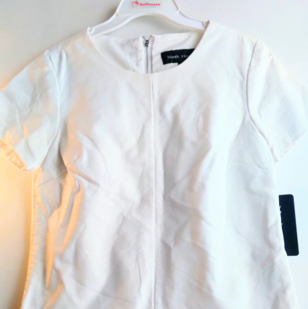 White Leather Look Top